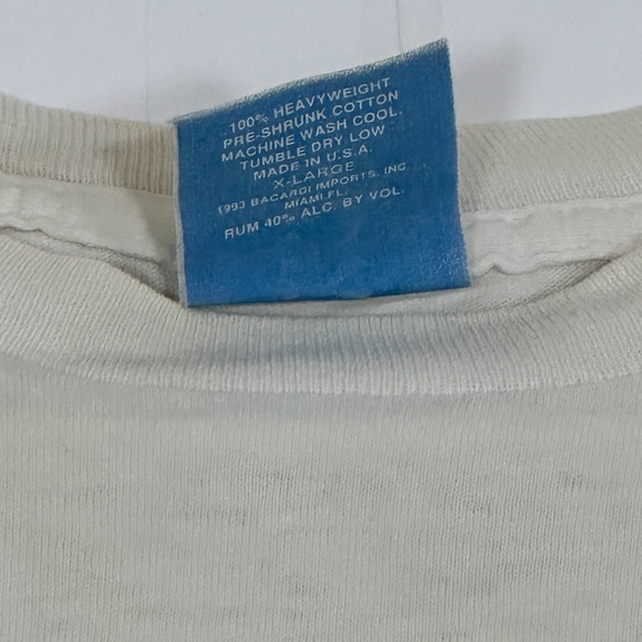 Vintage Just Add Bacardi T-Shirt Men Size XL White Make Waves Promo Shirt 1990s - Picture 4 of 13